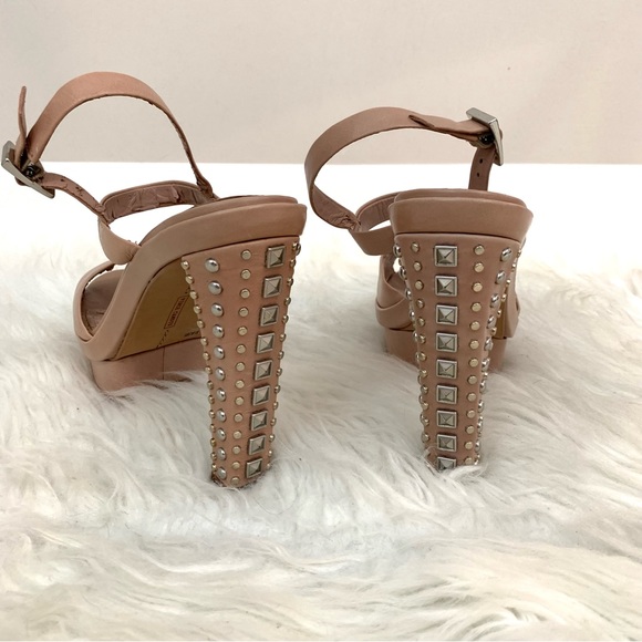 Vince Camuto Cairo Ankle Strap Studded Nude Platform Heels - Picture 8 of 11